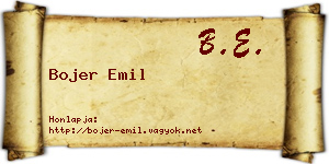 Bojer Emil névjegykártya
